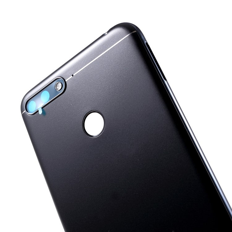 OEM Battery Housing Door Cover with Rear Camera Glass Lens for Huawei Honor 7A (with Fingerprint Sensor) - Black