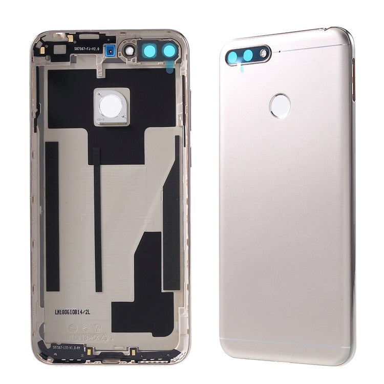 OEM Battery Housing Door Cover with Rear Camera Glass Lens Part for Huawei Honor 7A (with Fingerprint Sensor) - Gold