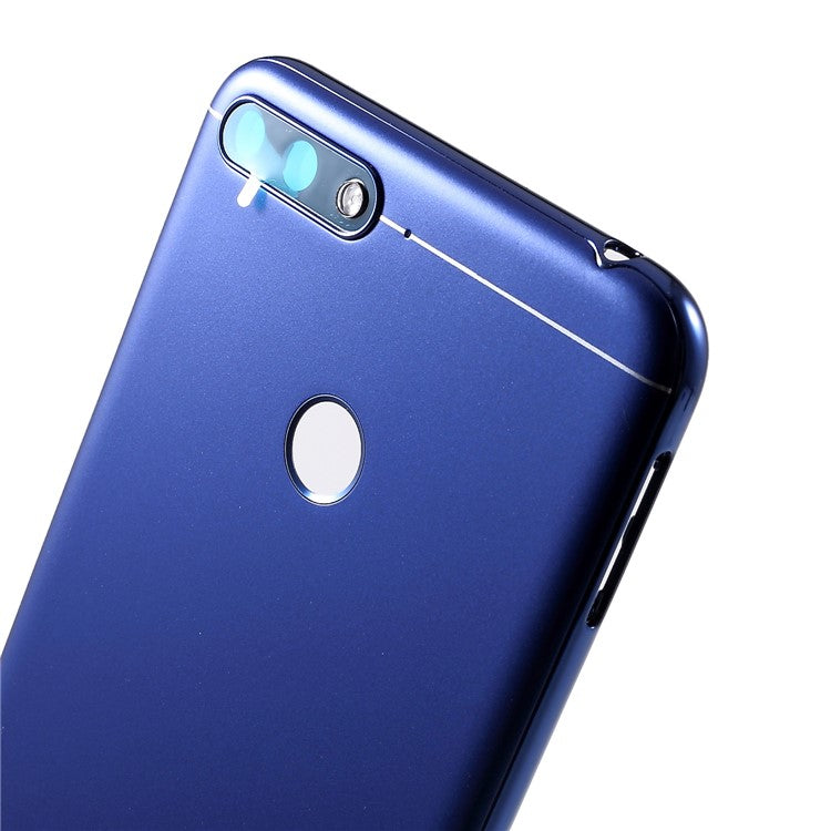 OEM Battery Housing Door Cover with Rear Camera Glass Lens Replacement for Huawei Honor 7A (with Fingerprint Sensor) - Blue