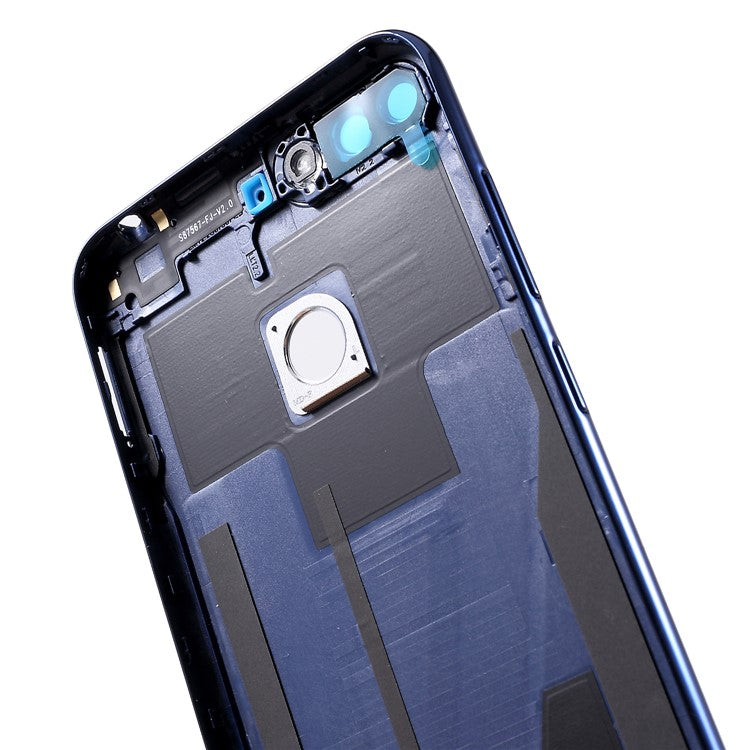 OEM Battery Housing Door Cover with Rear Camera Glass Lens Replacement for Huawei Honor 7A (with Fingerprint Sensor) - Blue