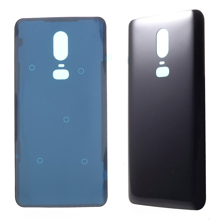 Battery Housing Door Cover Part with Adhesive Sticker for OnePlus 6 - Black