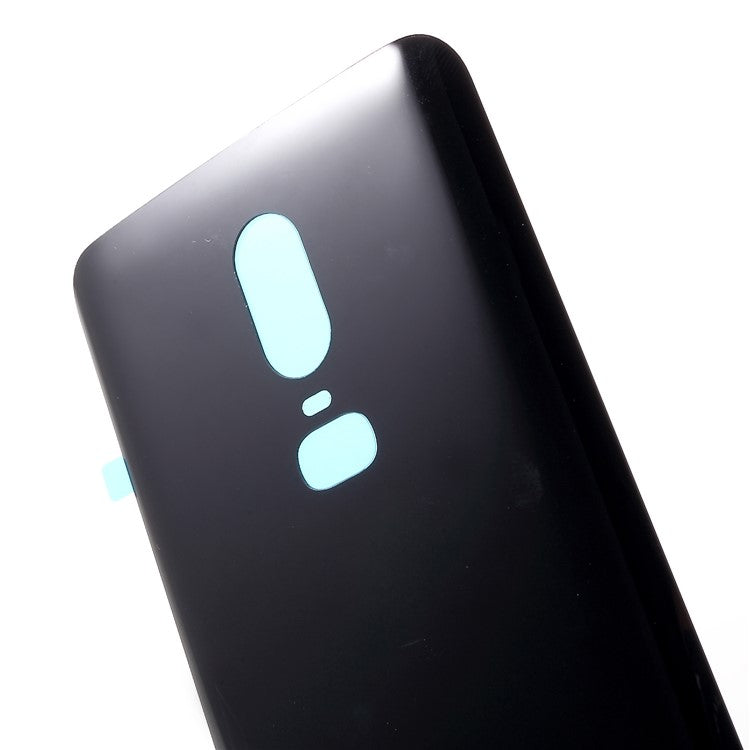 Battery Housing Door Cover Part with Adhesive Sticker for OnePlus 6 - Black