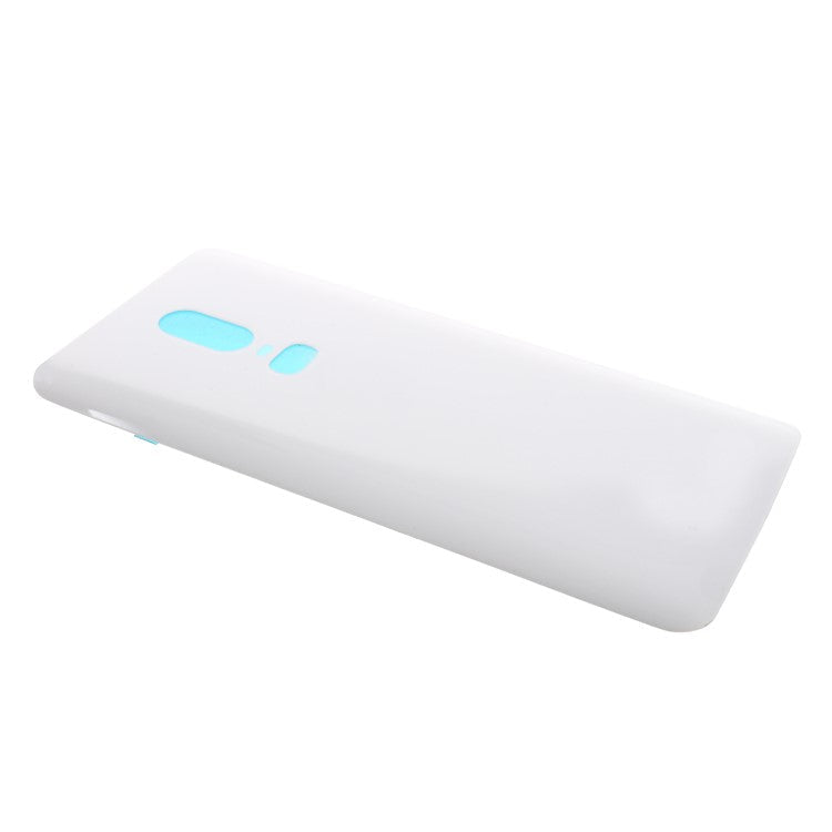 Battery Housing Door Cover Spare Part with Adhesive Sticker for OnePlus 6 - White