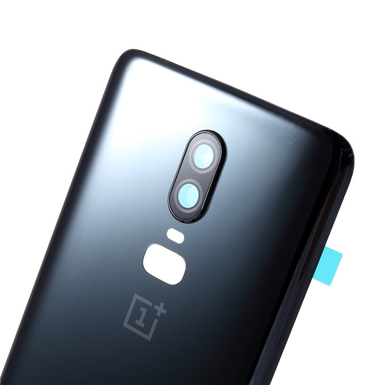 For OnePlus 6 OEM Battery Housing Cover Repair Part + Camera Lens Cover - Metal Black