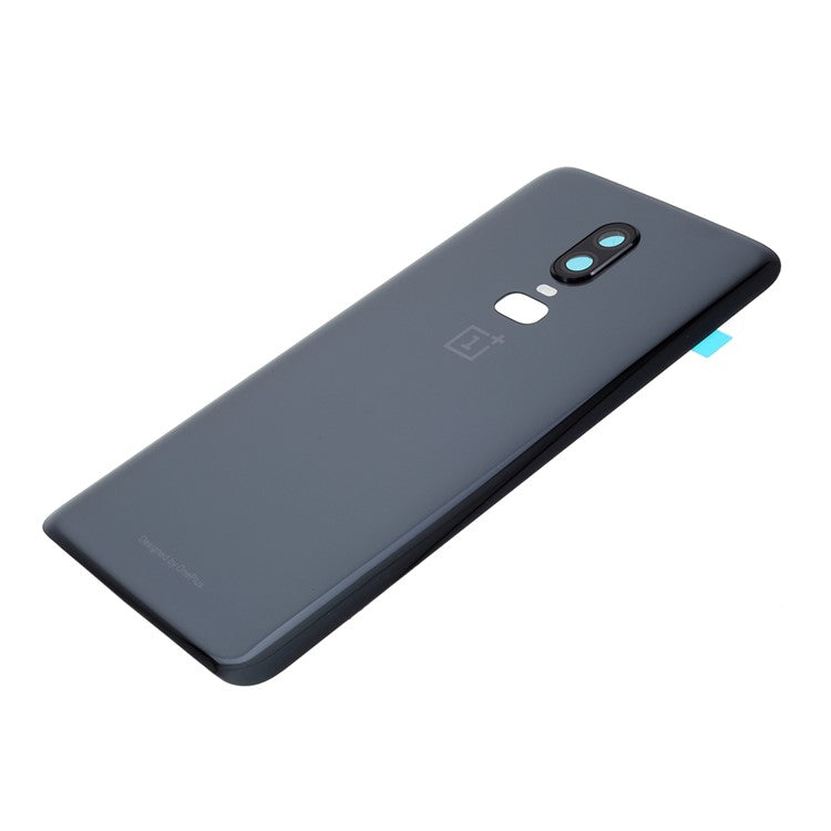 For OnePlus 6 OEM Battery Housing Cover Repair Part + Camera Lens Cover - Metal Black