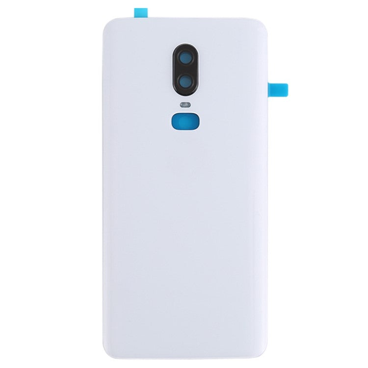 For OnePlus 6 OEM Battery Housing Cover Repair Part + Camera Lens Cover - White