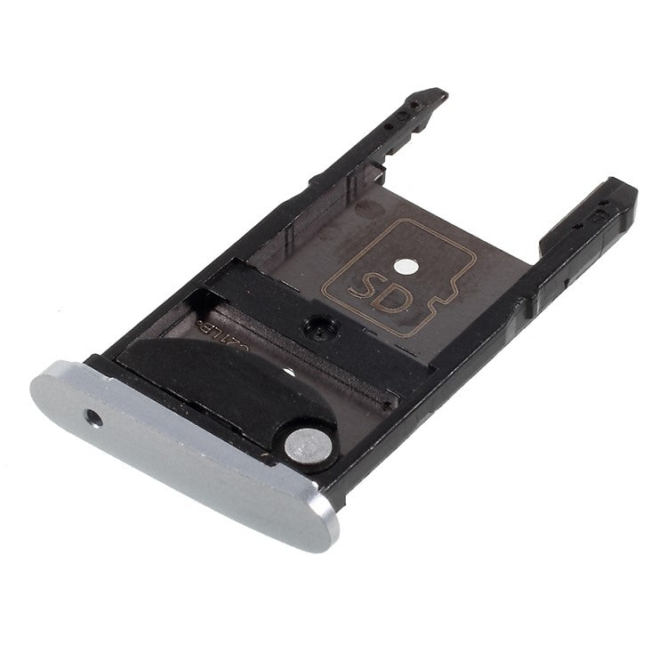 OEM SIM1 + SIM2 + Micro SD Card Tray Holder Replacement for Motorola Moto Z Play - Silver Color