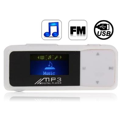 2GB MP3 Player with LCD Screen, Support FM Radio (White)