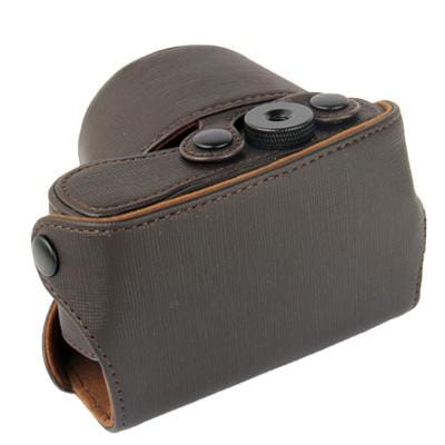 Digital Leather Camera Case Bag with Strap for Sony NEX-3N (Coffee)
