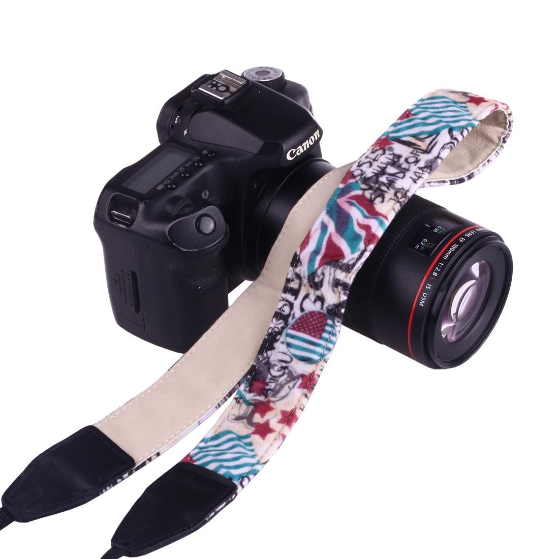 LYNCA LH-07 British Style Series Red Blue Flags Pattern Universal Genuine Leather Shoulder Neck Strap Camera Strap for Nikon / Canon / Sony / Panasonic / SLR DSLR ILDC (Style3)