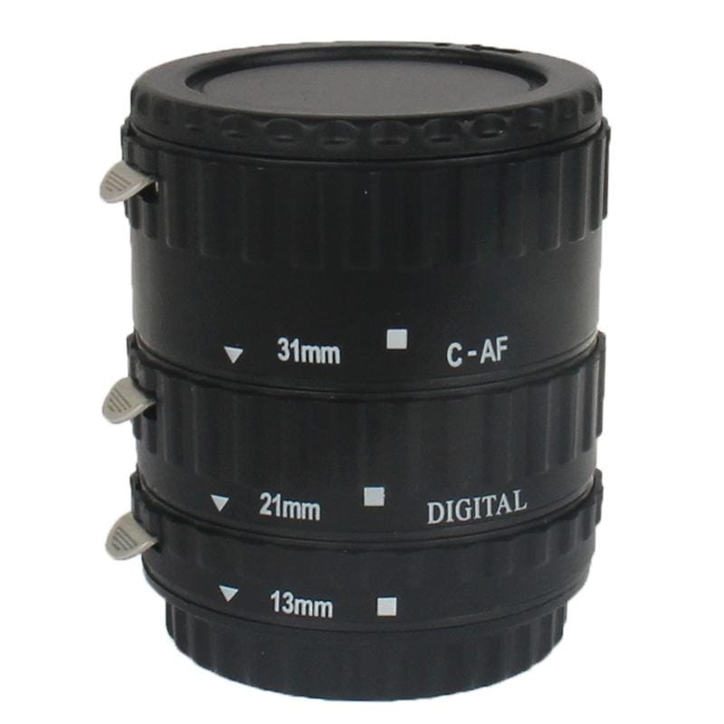 Auto Macro Extension Tube Set for Canon DSLR, Material: Synthetic Plastic (Black)