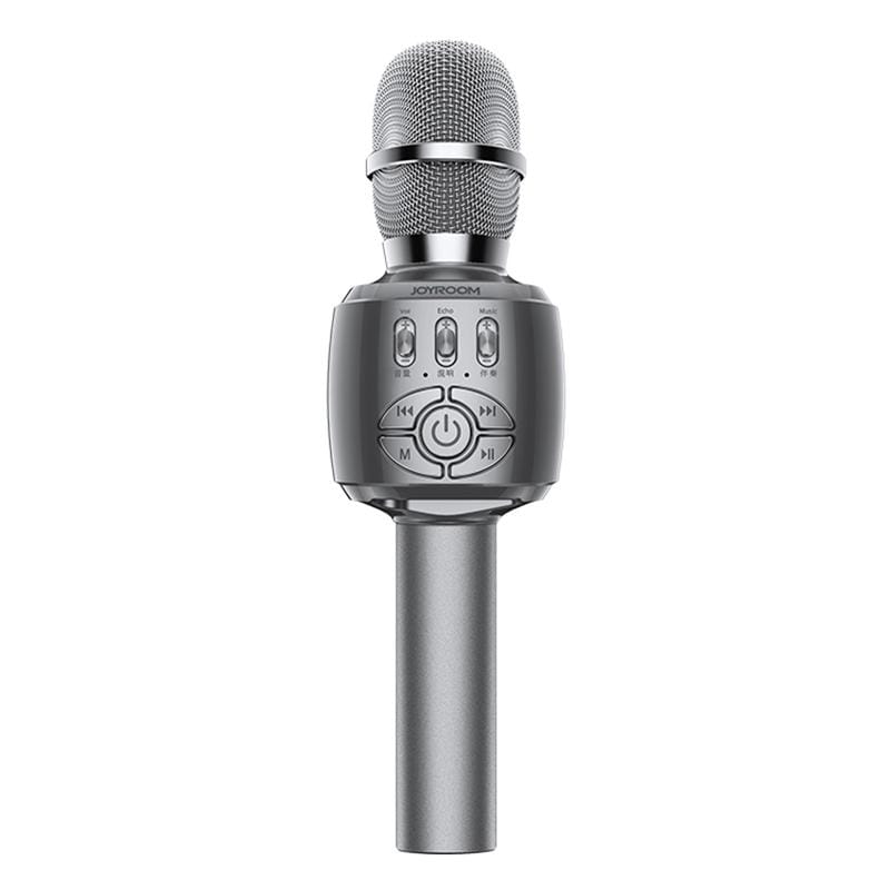 JOYROOM JR-MC2 Wireless Bluetooth External K Song Capacitive Microphone, Supports TF Card & 3.5mm Jack (Dark Gray)