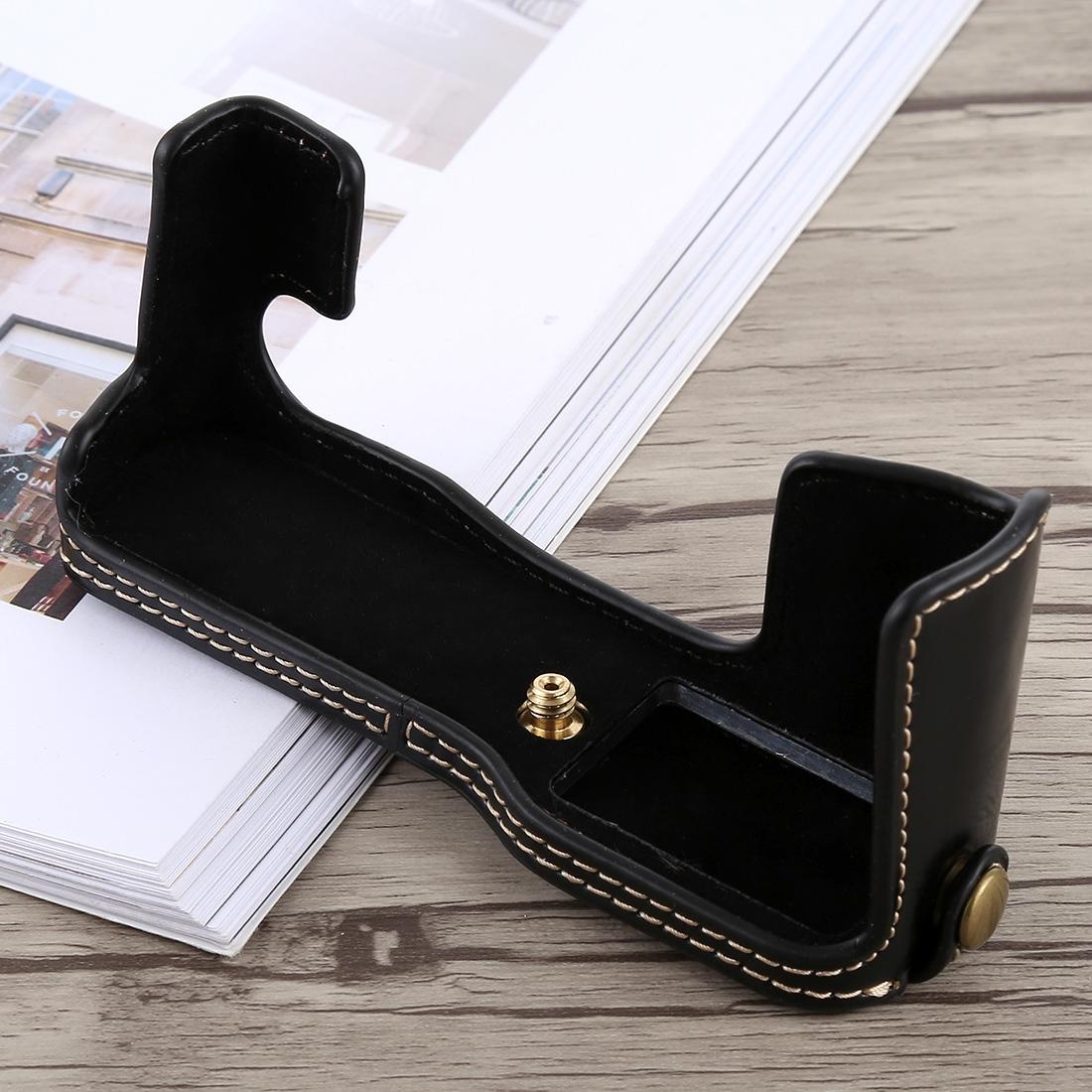 1/4 inch Thread PU Leather Camera Half Case Base for FUJIFILM X-T10 / X-T20 (Coffee)