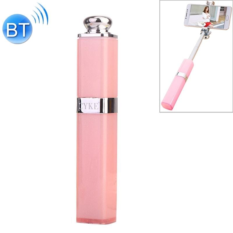 CYKE S1 Universal Hidden One-piece Lipstick Shape Wireless Bluetooth Selfie Stick (Pink)