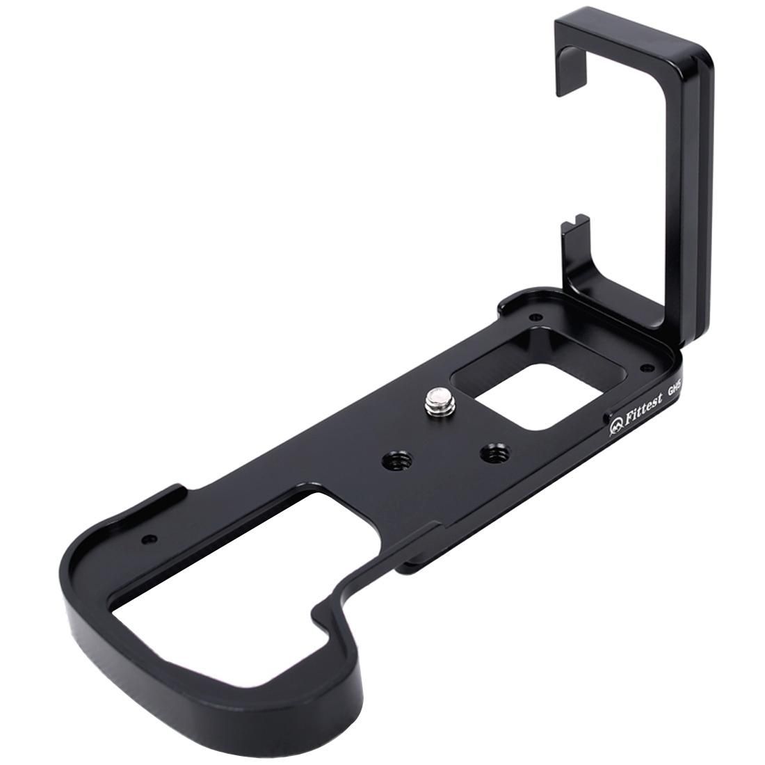 FITTEST LB-GH5 Vertical Shoot Quick Release L Plate Bracket Base Holder for Panasonic LUMIX GH5 Camera Metal Ballhead (Black)