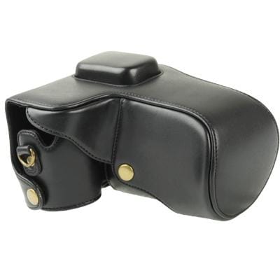 Digital Leather Camera Case Bag with Strap for Samsung NX300 (Black)