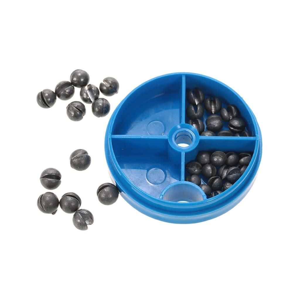0.6/1/1.5/1.8g Removable Round Lead Split Shot Sinker Kit Set Open Pure Lead Weights Fishing Tackle Beans Sinker with Box - UNIQKART