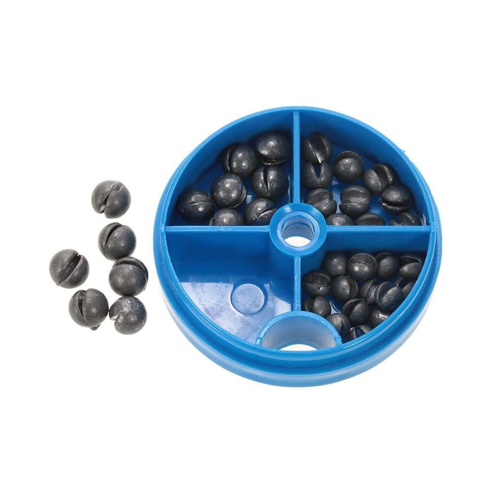 0.6/1/1.5/1.8g Removable Round Lead Split Shot Sinker Kit Set Open Pure Lead Weights Fishing Tackle Beans Sinker with Box - UNIQKART