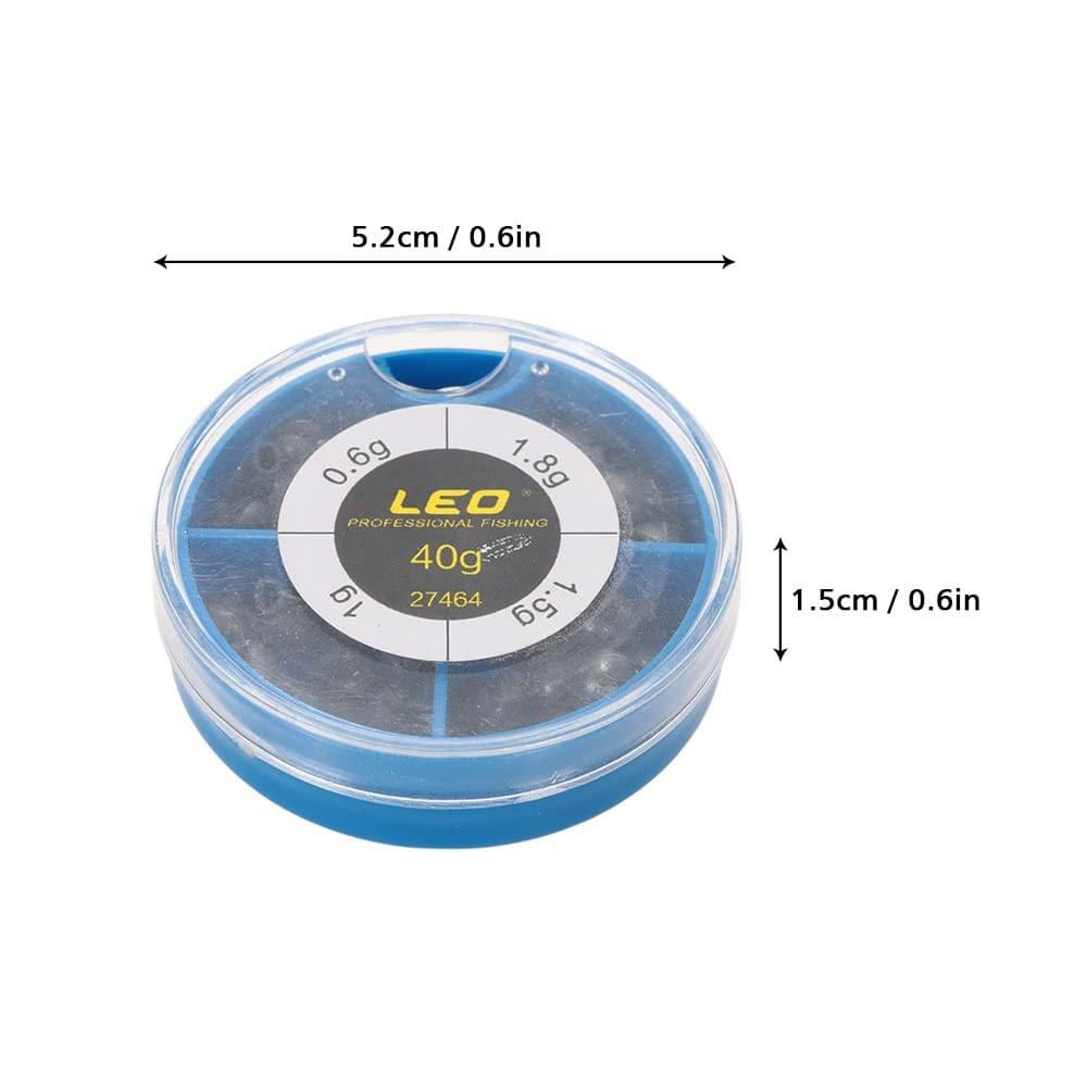 0.6/1/1.5/1.8g Removable Round Lead Split Shot Sinker Kit Set Open Pure Lead Weights Fishing Tackle Beans Sinker with Box - UNIQKART