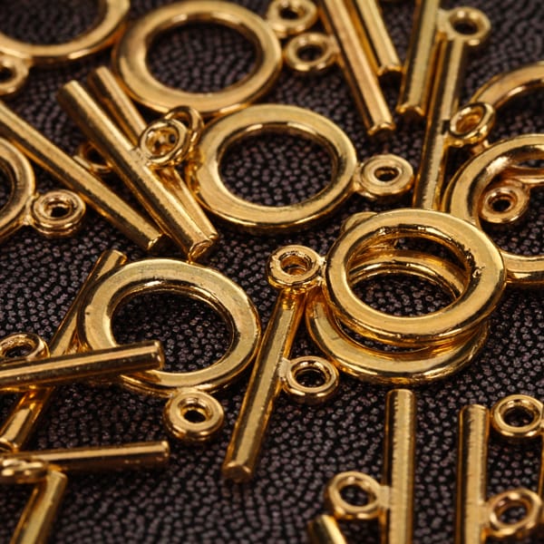 20 Sets Round Toggle Clasps Gold