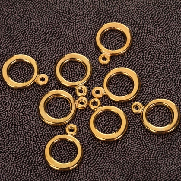20 Sets Round Toggle Clasps Gold