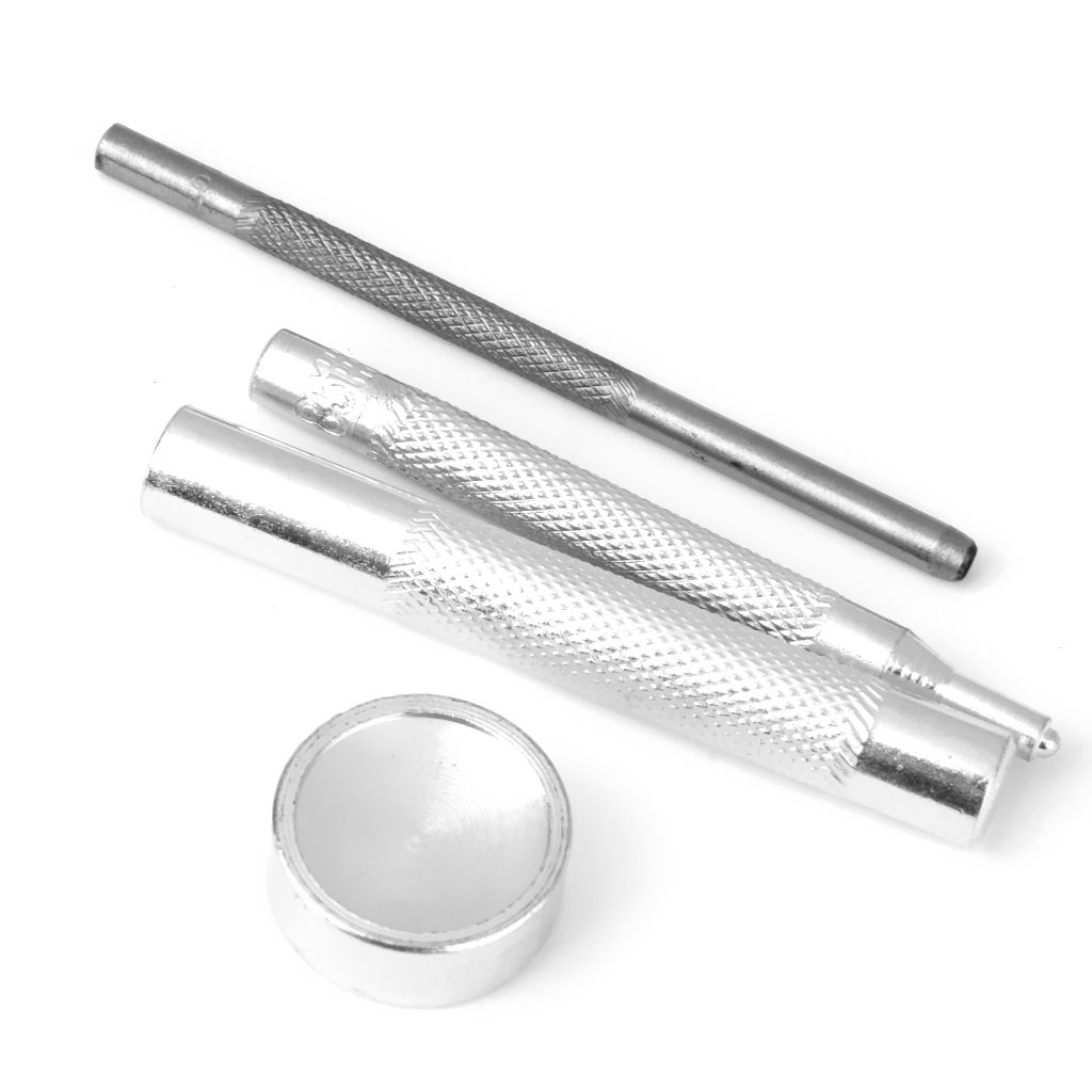 Steel Snap Button Fastener Die Punch Tools 15-17mm Set of 4pcs Silver