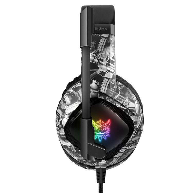 ONIKUMA K19 Camouflage Wired Gaming Heaset PS4 PC Gamer Stereo Headphones with Mic and LED Light - Black