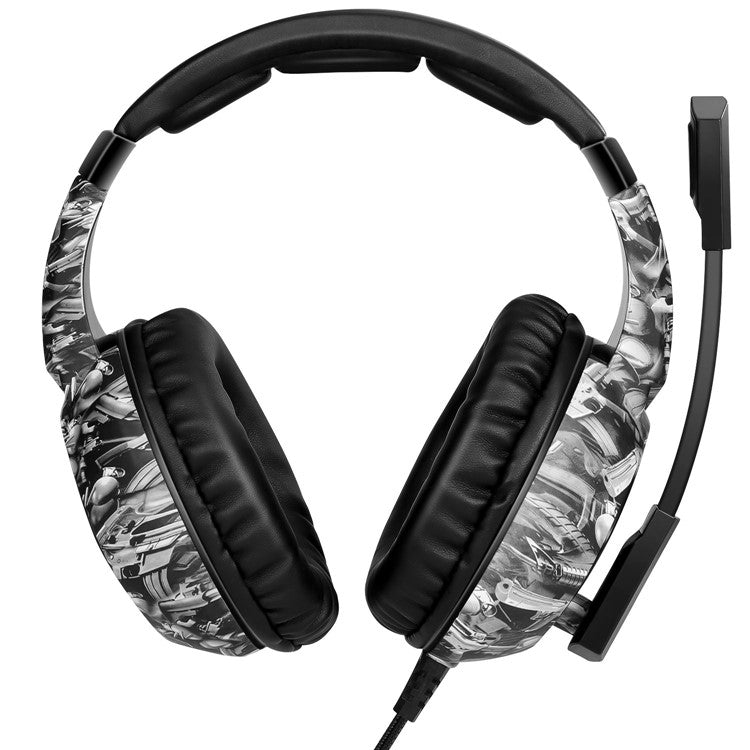 ONIKUMA K19 Camouflage Wired Gaming Heaset PS4 PC Gamer Stereo Headphones with Mic and LED Light - Black