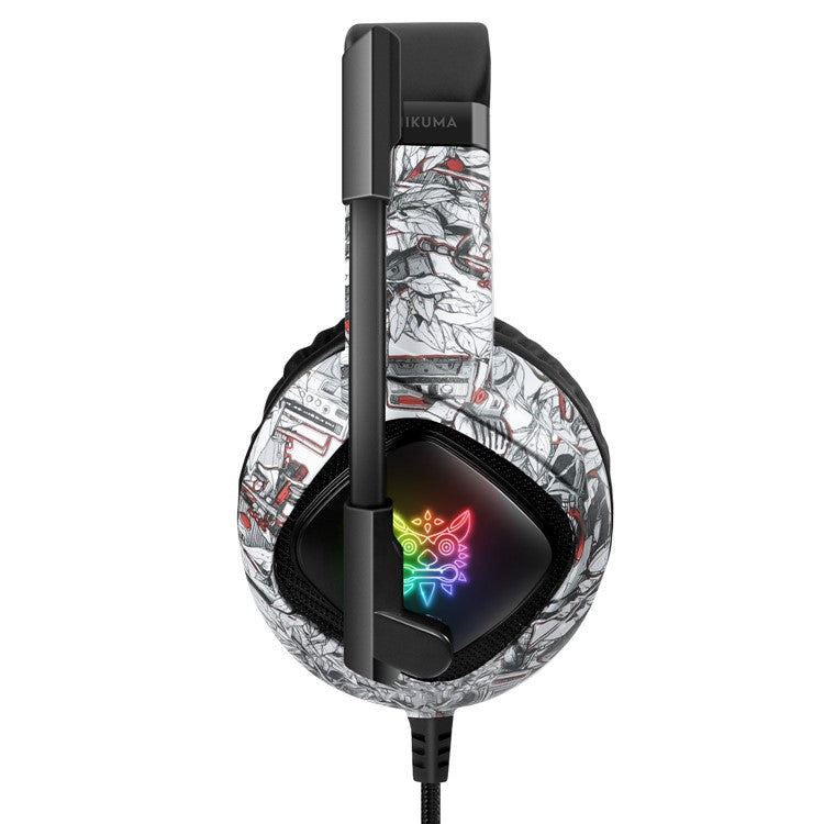 ONIKUMA K19 Camouflage Wired Gaming Heaset PS4 PC Gamer Stereo Headphones with Mic and LED Light - White