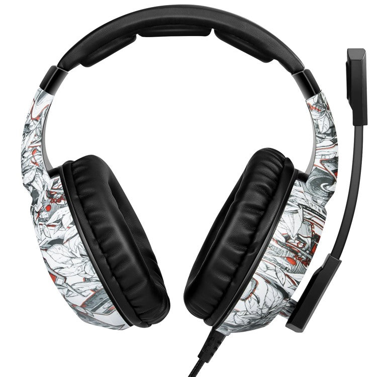 ONIKUMA K19 Camouflage Wired Gaming Heaset PS4 PC Gamer Stereo Headphones with Mic and LED Light - White