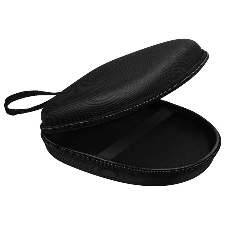 Portable Zippered Round Shaped Earphone Headphone Earbud Carrying Storage Bag Case - Black