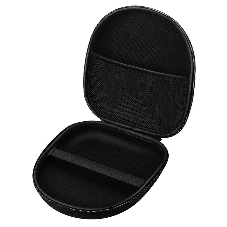 Portable Zippered Round Shaped Earphone Headphone Earbud Carrying Storage Bag Case - Black