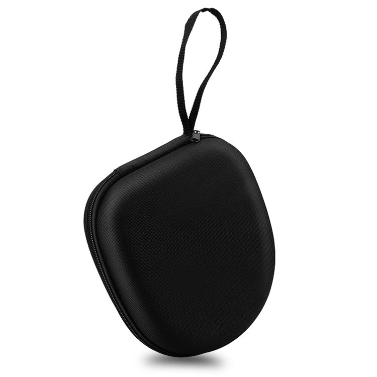 Portable Zippered Round Shaped Earphone Headphone Earbud Carrying Storage Bag Case - Black