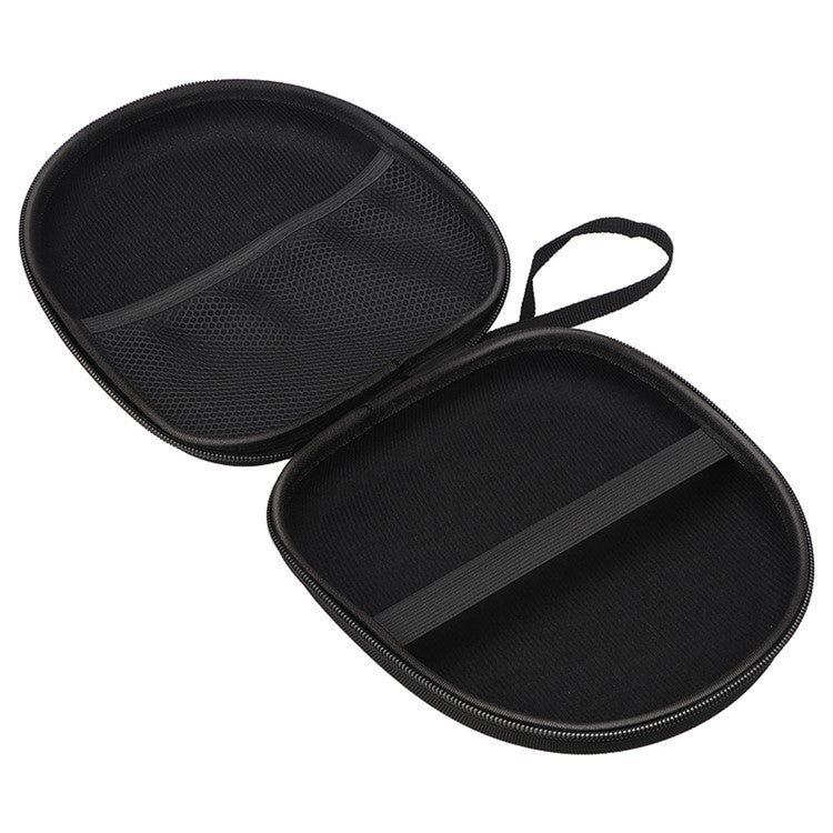 Portable Zippered Round Shaped Earphone Headphone Earbud Carrying Storage Bag Case - Black