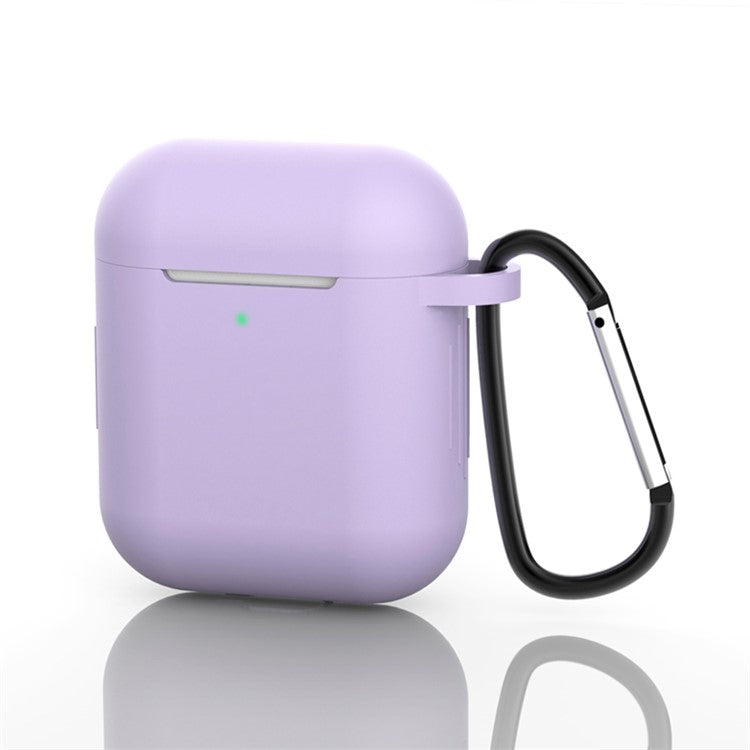 Silicone Protective Case with Buckle for AirPods with Charging Case (2016)/with Charging Case (2019) - Purple