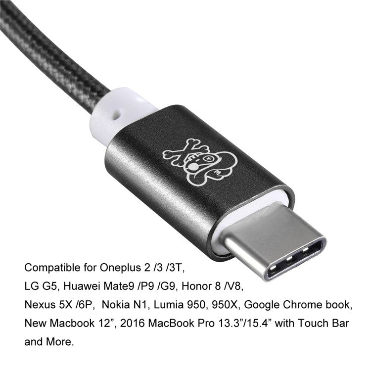 HAT PRINCE USB Type-C to 3.5mm Audio Adapter Cable for MacBook 12-inch /Huawei P9 Plus - Black