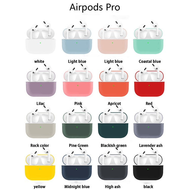 Anti-Drop / Anti-Scratch Solid Color Ultra-slim Liquid Silicone Protective Cover for Apple AirPods Pro - Black
