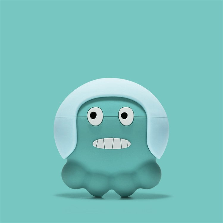 Octopus in Helmet Design Cute Earphone Charging Case Cover - Green