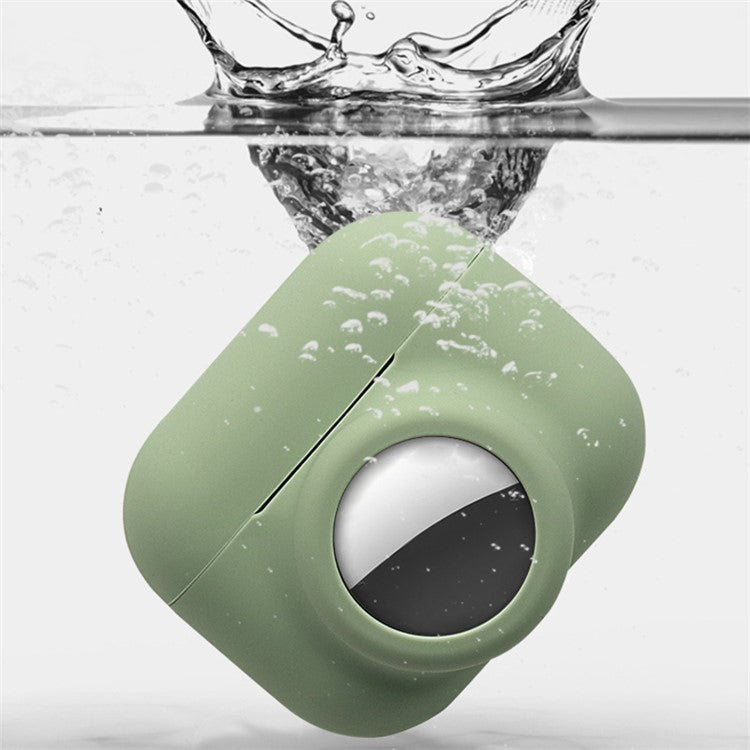 2-in-1 Silicone Protective Cover Case for Apple AirPods Pro AirTag - Green