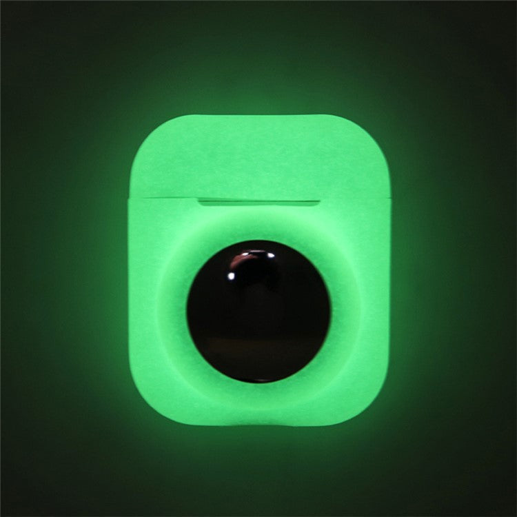 2-in-1 Silicone Protective Cover Case for Apple AirPods with Charging Case (2016)/(2019) / AirPods with Wireless Charging Case (2019) + AirTag - Luminous Green