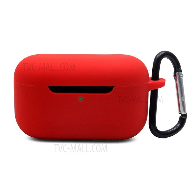 Silicone Case Shockproof Protective Cover with Hanging Buckle for Echo Buds 2 - Red