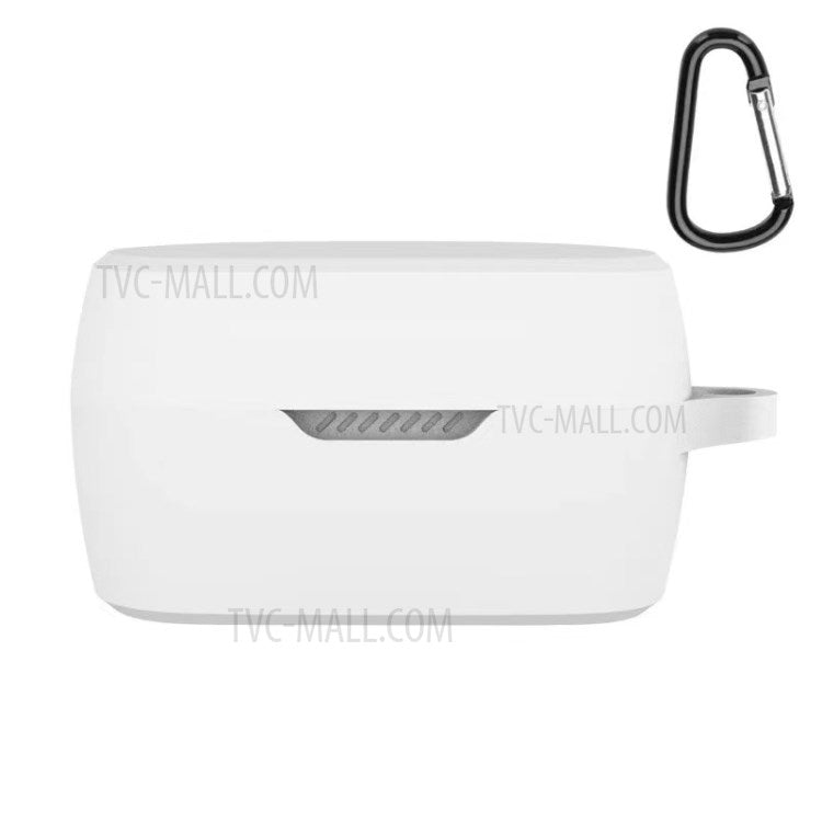 Bluetooth Earphone Silicone Protective Case Cover with Anti-lost Buckle for JBL T280TWS X - White