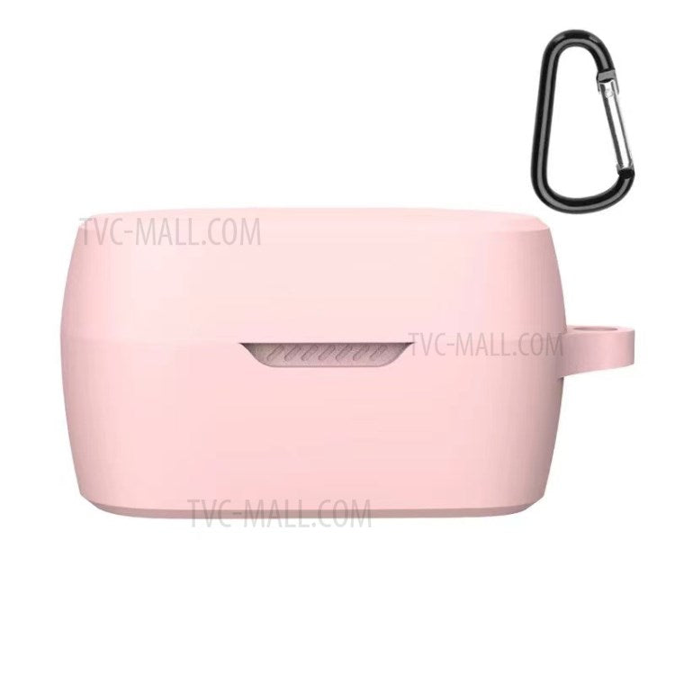 Bluetooth Earphone Silicone Protective Case Cover with Anti-lost Buckle for JBL T280TWS X - Pink