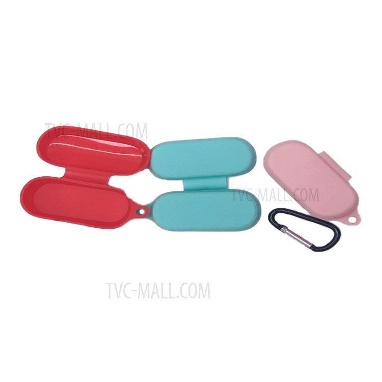 Bluetooth Earphone Silicone Protective Case Cover with Anti-lost Buckle for JBL T280TWS X - Pink