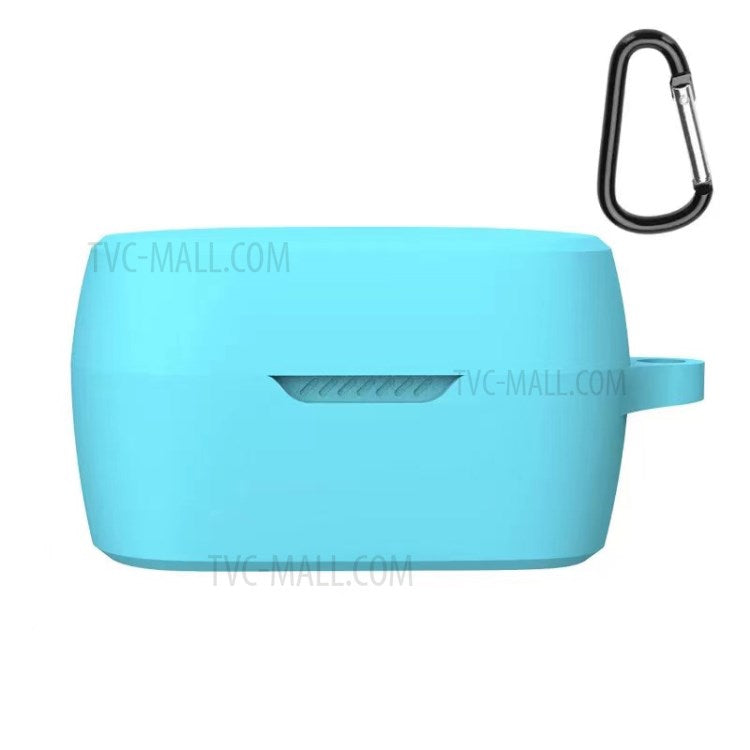 Bluetooth Earphone Silicone Protective Case Cover with Anti-lost Buckle for JBL T280TWS X - Blue
