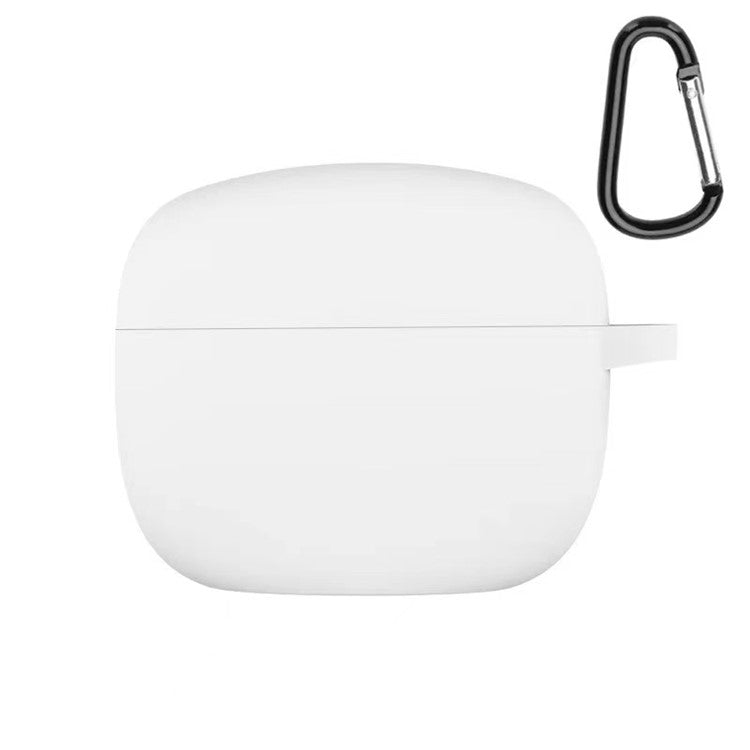 Soft Silicone Bluetooth Earphone Protective Case Cover with Anti-lost Buckle for JBL TUNE215TWS - White