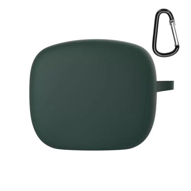 Soft Silicone Bluetooth Earphone Protective Case Cover with Anti-lost Buckle for JBL TUNE215TWS - Blackish Green