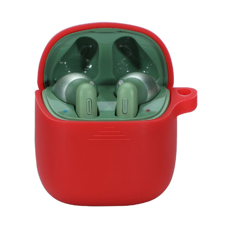 Durable Silicone Bluetooth Earphone Case Protective Cover Shell with Anti-lost Buckle for JBL TUNE220TWS - Red