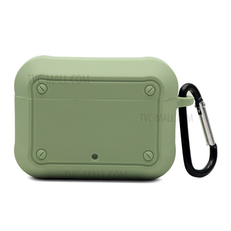 Portable Silicone Wireless Bluetooth Earphone Carrying Case Storage Bag with Anti-lost Buckle for Beats Studio Buds - Avocado Green