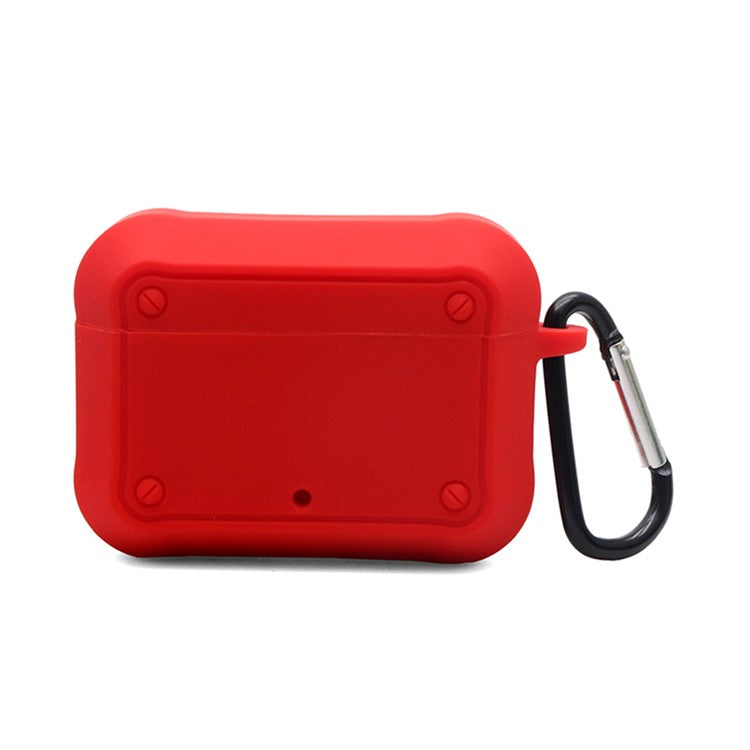 Portable Silicone Wireless Bluetooth Earphone Carrying Case Storage Bag with Anti-lost Buckle for Beats Studio Buds - Red